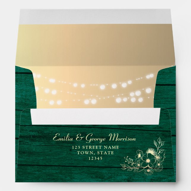 Rustic Wood String Lights Envelope (Back (Bottom))