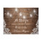 Rustic Wood String Lights Lace Bridal Recipe Card