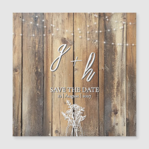 Rustic Wood String Lights Mason Jar Save the Dates