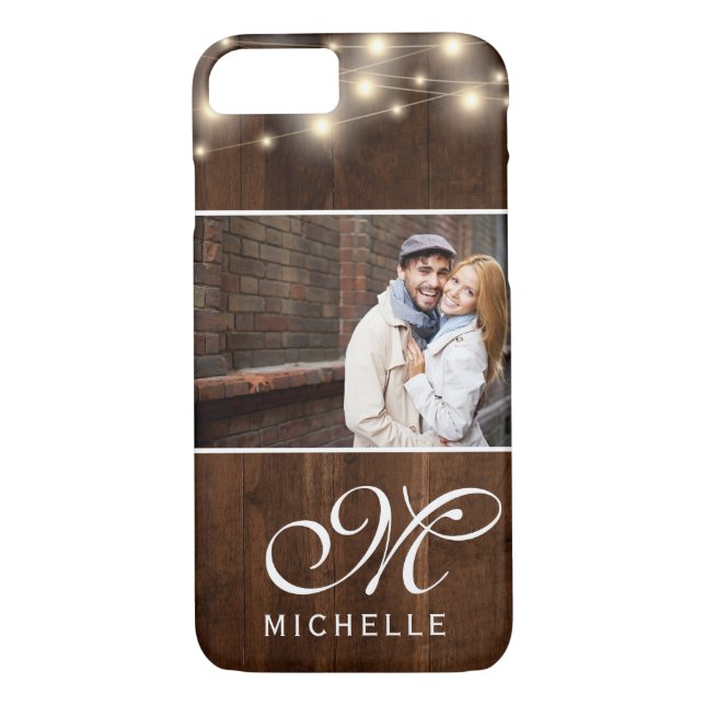 Rustic Wood String Lights Photo | Case-Mate iPhone Case (Back)