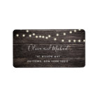 Rustic Wood String Lights Return Address Label