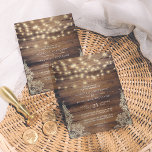 Rustic Wood & String Lights | Vintage Lace Wedding Magnetic Invitation<br><div class="desc">Create your own "Rustic Wood & String Lights | Vintage Lace Wedding" magnetic invitations by Cali Graphics.</div>