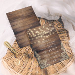 Rustic Wood & String Lights | Vintage Lace Wedding Magnetic Invitation<br><div class="desc">Create your own "Rustic Wood & String Lights | Vintage Lace Wedding" magnetic invitations by Cali Graphics.</div>