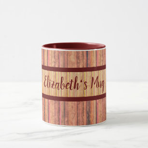 Rustic Wood Striped Mug