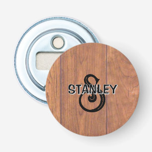 Rustic Wood-Style Personalised Bottle Opener