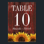 Rustic Wood Sunflower Wedding Table Number Cards<br><div class="desc">Rustic Wood Sunflower Wedding Table Number Cards - to order,  you need to create a new table number for each one that you need then add to your cart.  Repeat for each number.</div>