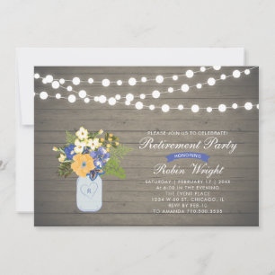 Rustic Wood Surprise Retirement Party Invitation