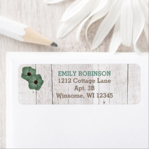 Rustic Wood Teal Address Label