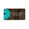 Rustic Wood Teal Gerber Daisy Address Labels