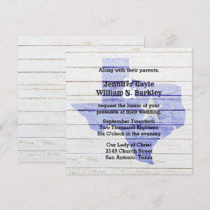 Rustic Wood Texas State Wedding Invitation