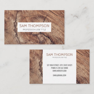 Rustic Wood Texture Modern Business Card