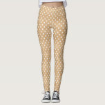 Rustic Wood Texture with White Polka Dots Pattern Leggings<br><div class="desc">Stylish,  rustic,  boho-inspired leggings featuring white polka dots pattern with wood texture background.  Other patterns with the same wood background are available.</div>