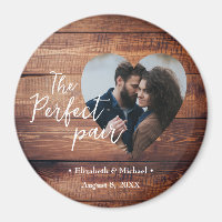 Rustic wood The perfect pair Custom photo in heart