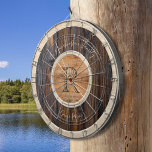 Rustic Wood Tone Monogram Brown Dart Board<br><div class="desc">This Rustic Wood Tone Monogram Dart Board is a great addition to your family game room. Fun game for hours of entertainment. Customise with your name.
(Simulated wood graphic design)</div>