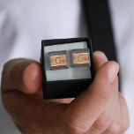Rustic Wood Tone Monogram Cufflinks<br><div class="desc">Add classic style to your wardrobe with the Rustic Wood Tone Monogram Cufflinks. Easily personalise with your monogram and name. These are an excellent gift idea for wedding groomsmen with several styles to choose from.</div>