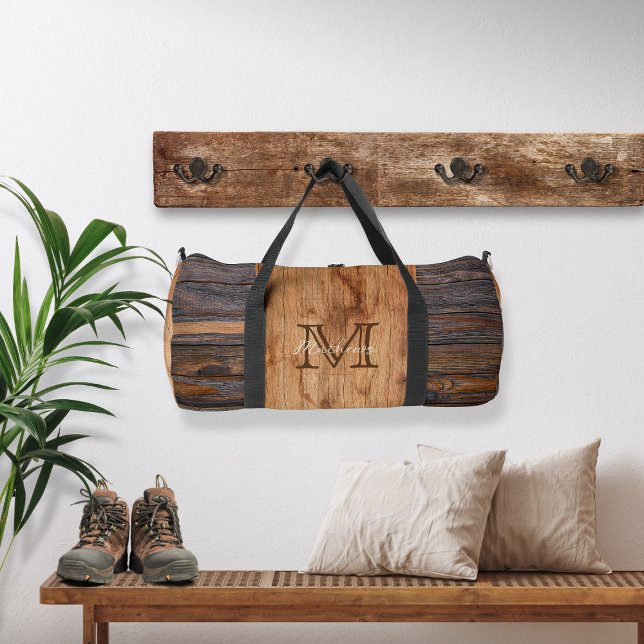 Rustic Wood Tone Monogram Duffle Bag (Creator Uploaded)