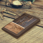 Rustic Wood Tone Monogram Trifold Wallet<br><div class="desc">Keep your money and cards with a classic look of wood tones with the Rustic Wood Tone Monogram trifold.
Personalise with your Monogram & name.</div>