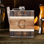 Rustic Wood Tone Wedding Groom Hip Flask<br><div class="desc">The Rustic Wood Tone Wedding Groom Flask is an excellent gift for your wedding party or bachelor party.</div>