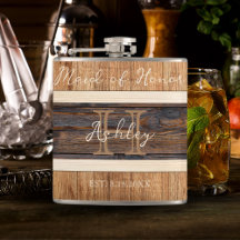Rustic Wood Tone Wedding Maid of Honour