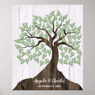 Rustic Wood Tree Alternative Guest Book