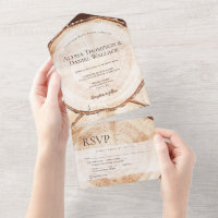 Rustic wood Tree bark rings Unique Wedding