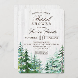 Rustic Wood Tree Bridal Shower Invitation