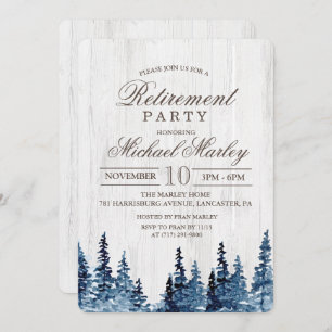 Rustic Wood Tree Retirement Invitation