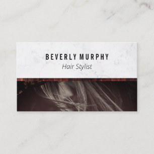 Rustic Wood Trim   Hair Stylist   Marble Modern Loyalty Card