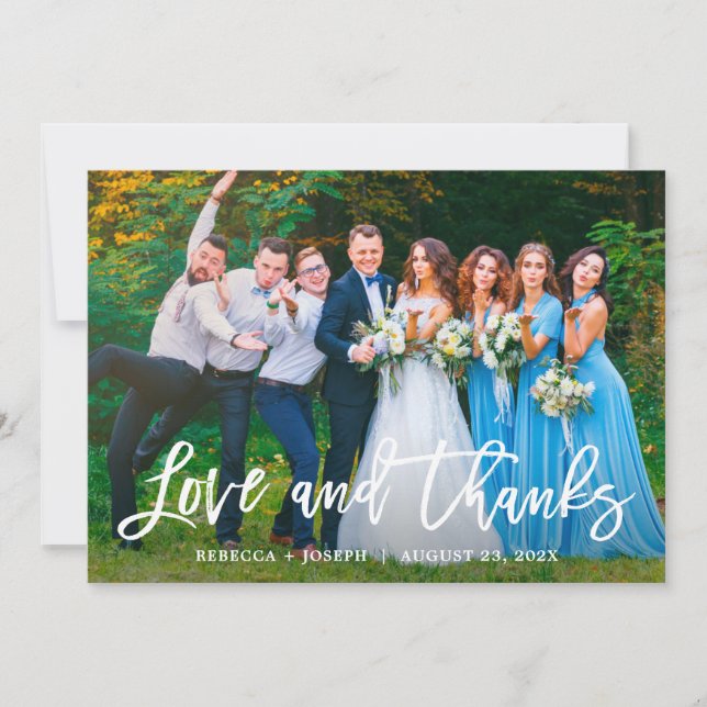 Rustic Wood Twinkles Light Lace Wedding Photo Thank You Card (Front)