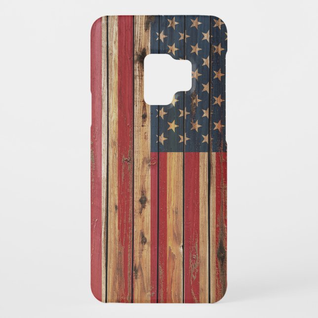 Rustic Wood United States Flag Case-Mate Samsung Galaxy Case (Back)