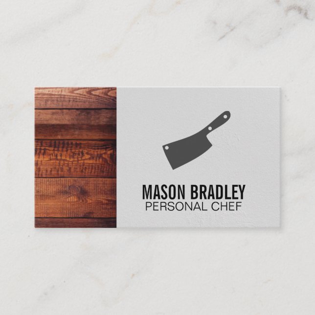 Rustic Wood Utensils | Executive Chef | Wood Business Card (Front)