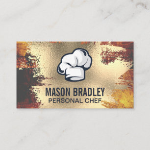 Rustic Wood Utensils   Gold Foil Splatter Business Card