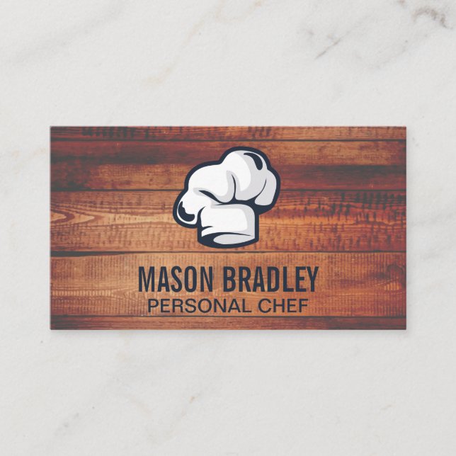 Rustic Wood Utensils | Personal Executive Chef Business Card (Front)