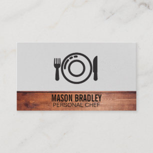 Rustic Wood Utensils   Personal Executive Chef Business Card