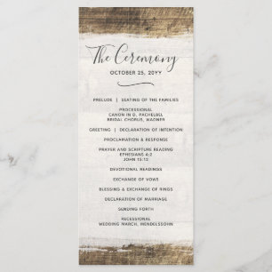 Rustic Wood Vintage Country Custom Wedding Program Programme
