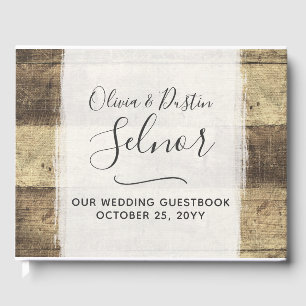 Rustic Wood Vintage Country Farmhouse Wedding Guest Book