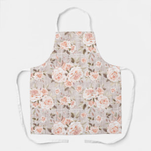 Rustic Wood & Vintage Roses Romantic Shabby Chic Apron