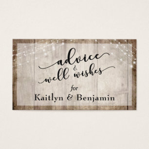 Rustic Wood w/ Lights Advice & Well Wishes Wedding