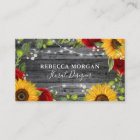 Rustic Wood Watercolor Floral Red Rose Sunflower