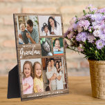 Rustic Wood We Love You Grandma Grandkids 6 Photo Plaque<br><div class="desc">Customised photo plaque gift for grandma personalised with grandchildren photos and names.Makes a special, memorable and unique keepsake gift for holidays, birthday, grandparents day, mothers day and Christmas.</div>