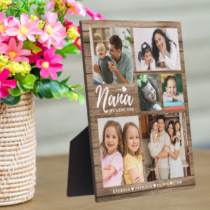Rustic Wood We Love You Nana Grandkids 6 Photo  Plaque