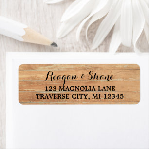 Rustic Wood Wedding Address