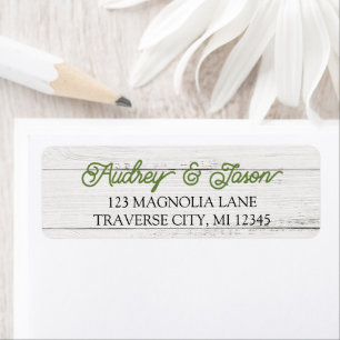 Rustic Wood Wedding Address Label