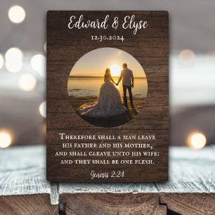 Rustic Wood Wedding Anniversary Custom Photo Frame