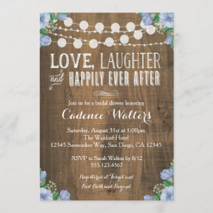 Rustic Wood Wedding Bridal Shower Invitation