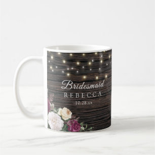 Rustic wood Wedding Bridesmaid Coffee Mug