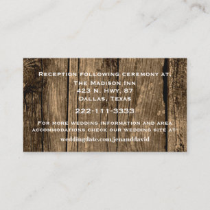 Rustic Wood Wedding Enclosure Card