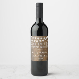 Rustic Wood Wedding Engagement Custim Wine Labels