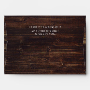 Rustic Wood Wedding Envelope