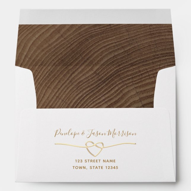 Rustic Wood Wedding Envelope (Back (Bottom))